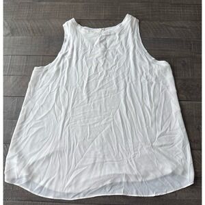 LOFT Women's White Sleeveless Tank- Top Size XL